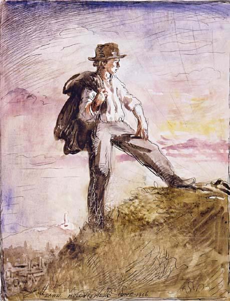 Sir William Orpen Self-Portrait in the hills above Huddersfield France oil painting art